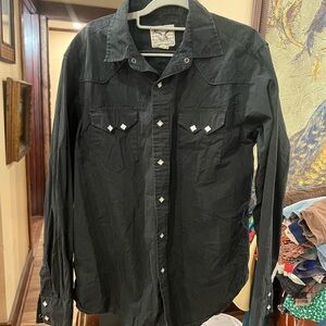 American Living Black Shirt with Unique Accents